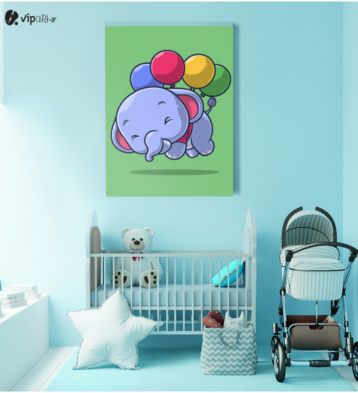 Πίνακας Καμβάς Elephant with balloons