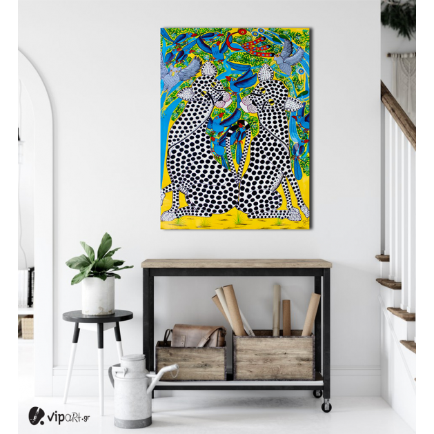 Πίνακας Καμβάς Colorful Leopards