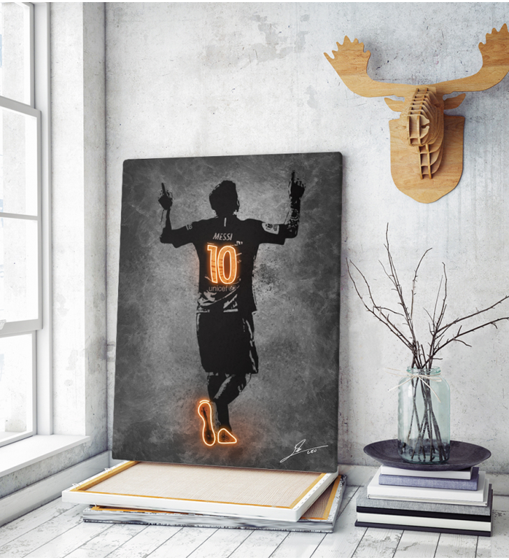Πίνακας ΚαμβάςLionel Messi Neon Art