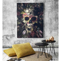 Πίνακας σε Καμβά Flower Skull Art
