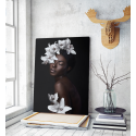 Πίνακας σε Καμβά Romantic Girl White Flowers