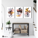 Σύνθεση Με Πίνακες Καμβάδες 60x40 - 3 Τεμάχια - Abstract Modern Flower art