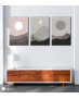 Σύνθεση Με Πίνακες Καμβάδες 60x40 - 3 Τεμάχια -Minimal Moon Art