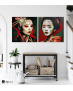 Σύνθεση Με Πίνακες Καμβάδες 60x60 - 2 Τεμάχια - Geisha Newspaper Collage