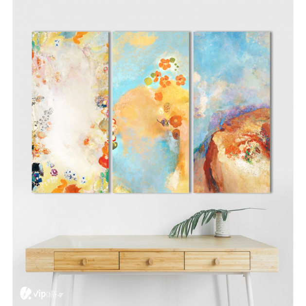 Σύνθεση με Πίνακες σε Καμβά- Abstract Floral- 3 τεμάχια 40x80