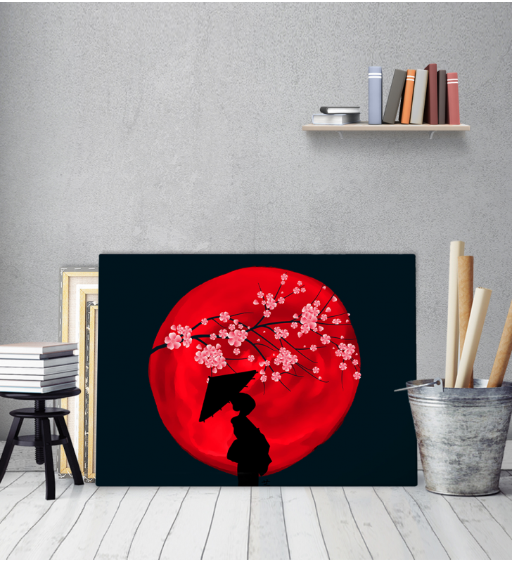 Πίνακας σε Καμβά : Sakura Tree Geisha