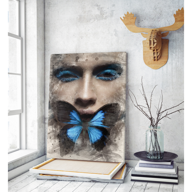 Πίνακας σε Καμβά : Lady Butterfly Portrait