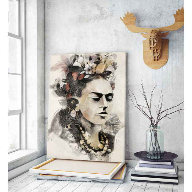 Πίνακας σε Καμβά : Frida Kahlo Watercolor Effect