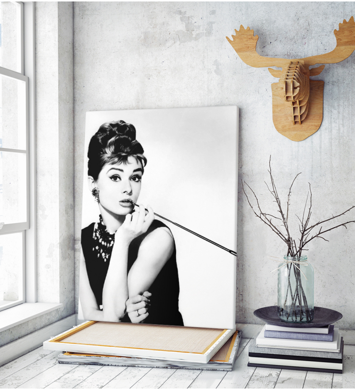 Πίνακας σε Καμβά : Audrey Hepburn B&W