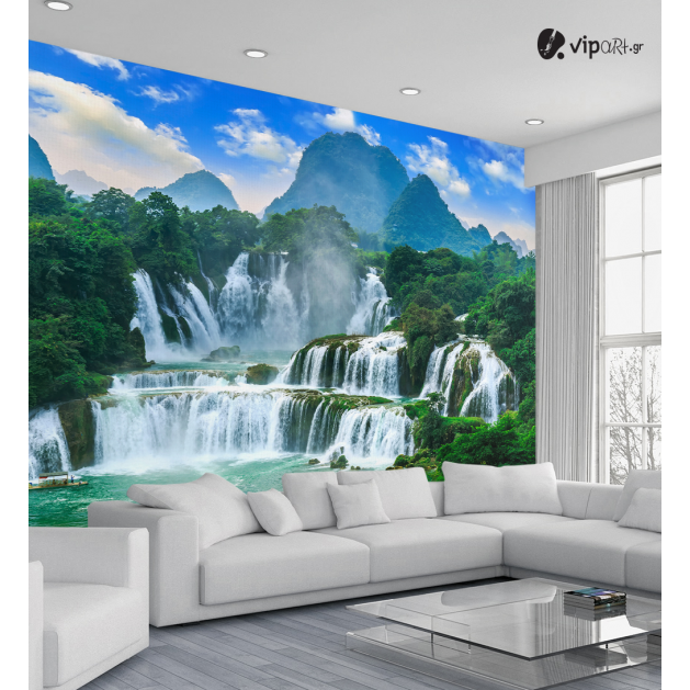 Αυτοκόλλητη Ταπετσαρία Τοίχου 3d : Exotic Waterfall