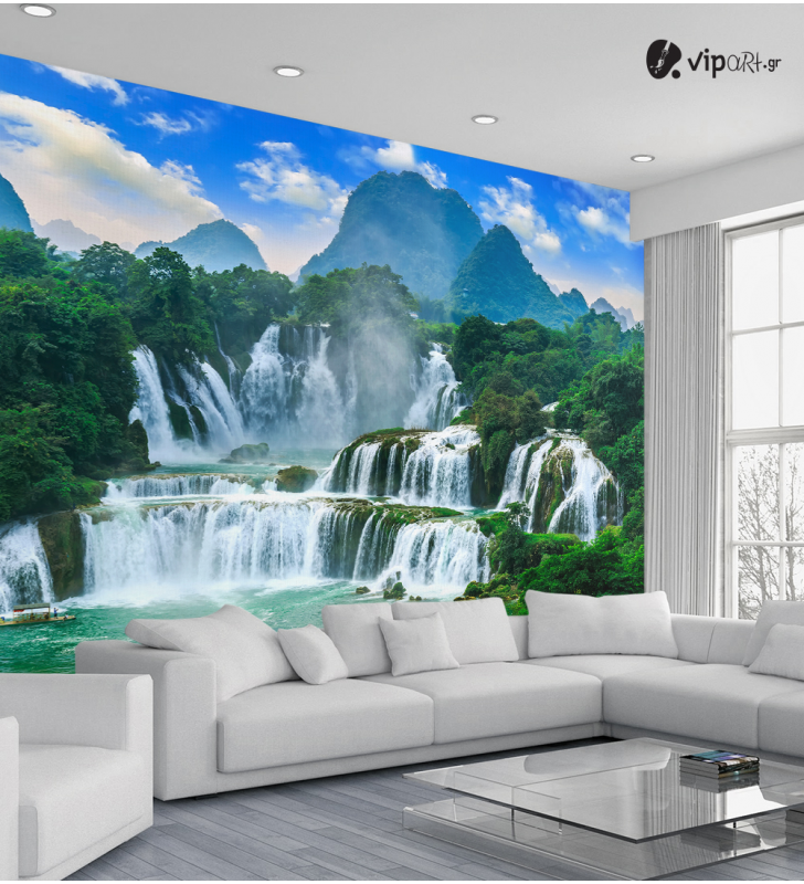 Αυτοκόλλητη Ταπετσαρία Τοίχου 3d : Exotic Waterfall