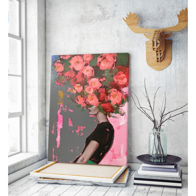 Πίνακας σε Καμβά : Spring Roses Art Lady