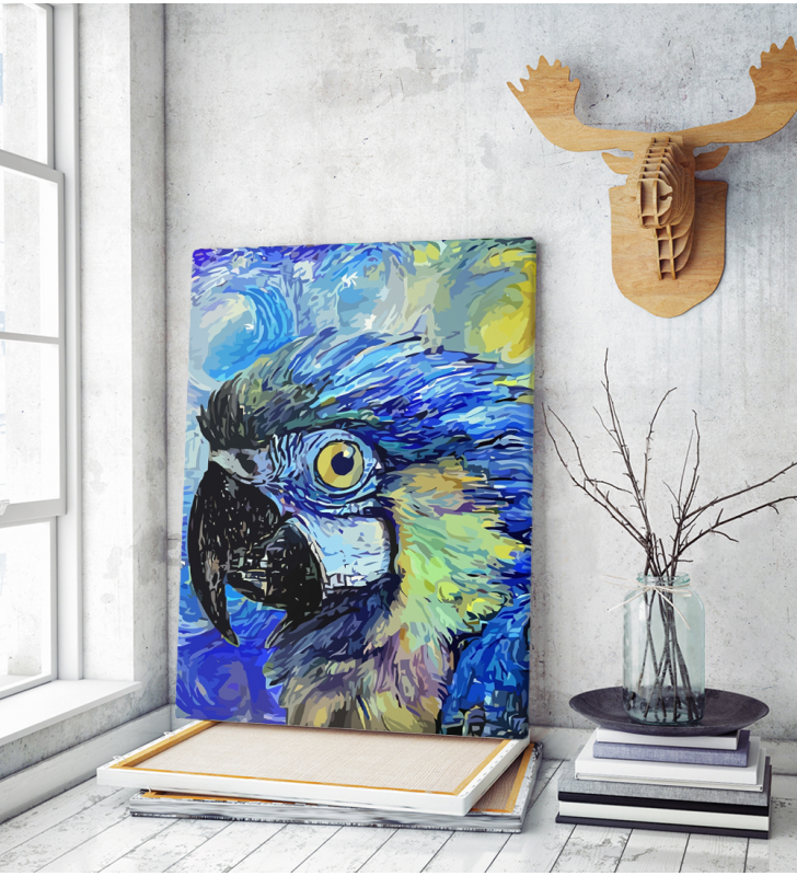 Πίνακας σε Καμβά : Blue Parrot
