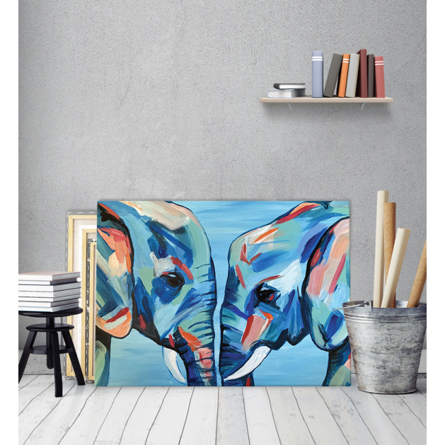 Πίνακας σε Καμβά :  Blue Elephant Love