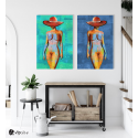 Σύνθεση με πίνακες Καμβάδες : Nude Art Model  - 2 Τεμάχια 70x50