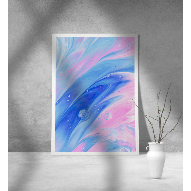 Εκτύπωση σε Αφίσα Χαρτί Abstract Pink Blue Art