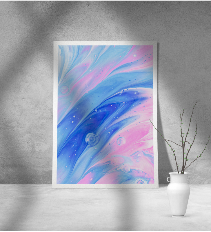 Εκτύπωση σε Αφίσα Χαρτί Abstract Pink Blue Art