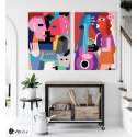 Σύνθεση με πίνακες Καμβάδες : Colorful Abstract Canvas  - 2 Τεμάχια 70x50