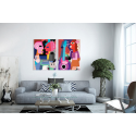 Σύνθεση με πίνακες Καμβάδες : Colorful Abstract Canvas  - 2 Τεμάχια 70x50