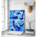 Πίνακας σε Καμβά : Blue Painting Portrait