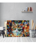 Πίνακας σε Καμβά : Abstract Colorful Cat Art