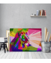 Πίνακας σε Καμβά : Abstract Colorful Lion Art