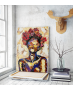 Πίνακας σε Καμβά : Lady oil effect figure with flowers