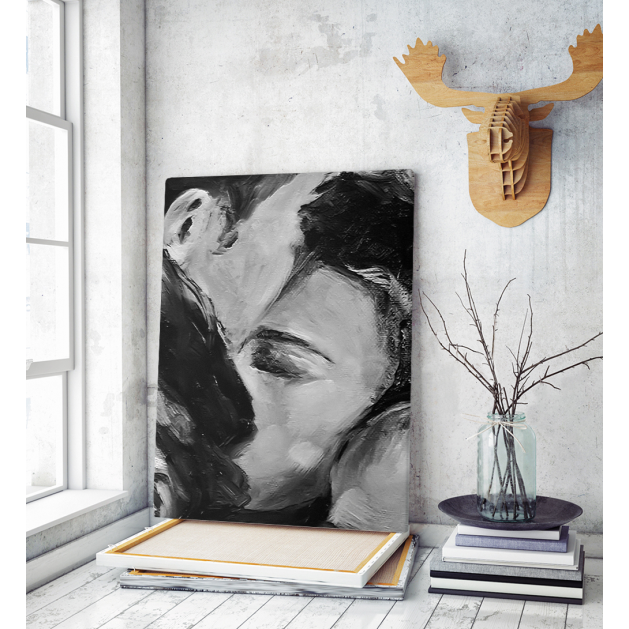 Πίνακας σε Καμβά : Black N White Couple forehead kiss