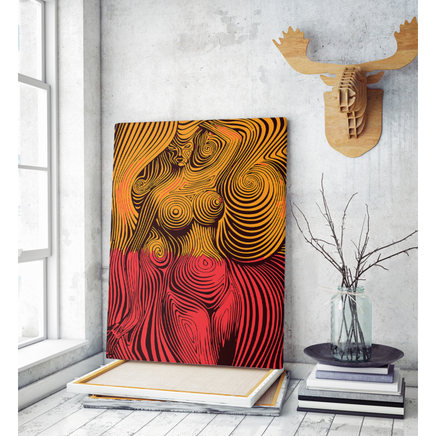 Πίνακας σε Καμβά : Orange n Red Abstract art