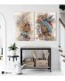 Σύνθεση με πίνακες Καμβάδες : Watercolor African Portrait 2- 2 Τεμάχια 70x50