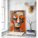 Πίνακας σε Καμβά Orange Abstract Face Painting