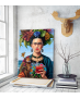Πίνακας σε Καμβά Frida Kahlo Floral Unique AI