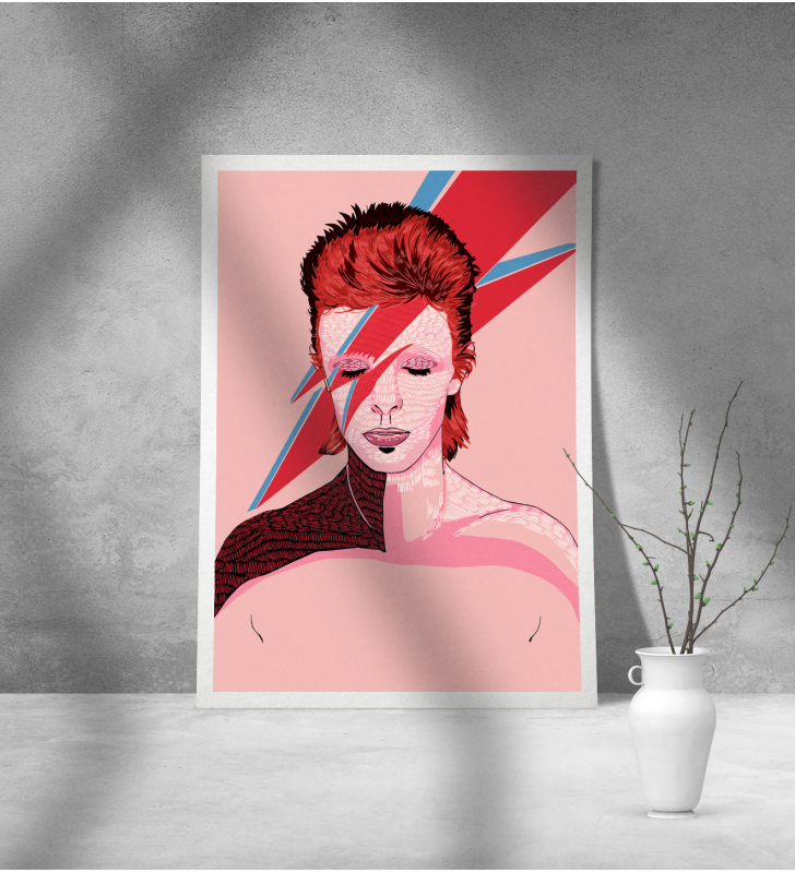 Εκτύπωση σε Αφίσα Χαρτί Mr.Pink Bowie