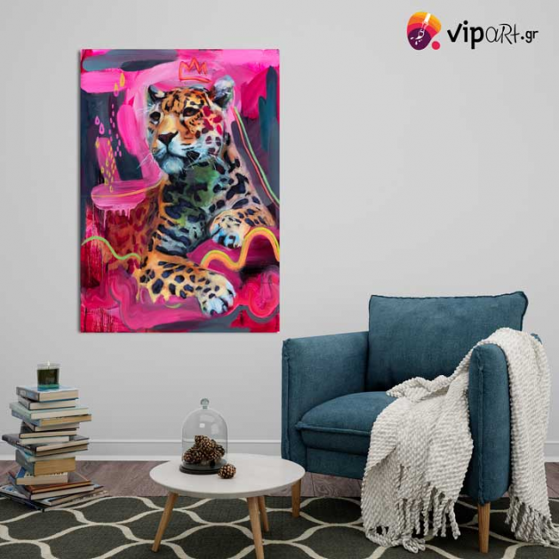 Πίνακας σε Καμβά Leopard...