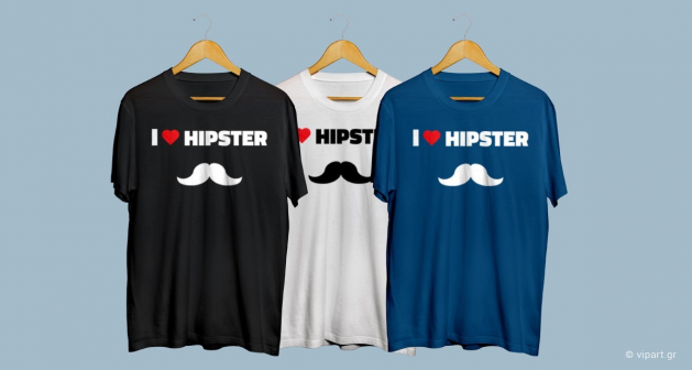 Εκτύπωση σε μπλουζάκι I Love Hipster Style