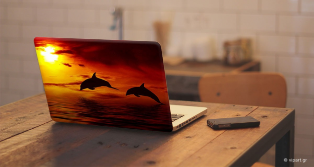 Αυτοκόλλητο Λάπτοπ " Sunset Dolphins "