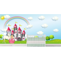Παιδική Ταπετσαρία Τοίχου για κορίτσια πριγκίπησα - κάστρο -ουράνιο τόξο - πόνι 