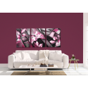 Σύνθεση Με Πίνακες Καμβάδες 30x40 - 3 Τεμάχια - Λουλούδια - Purple Flower