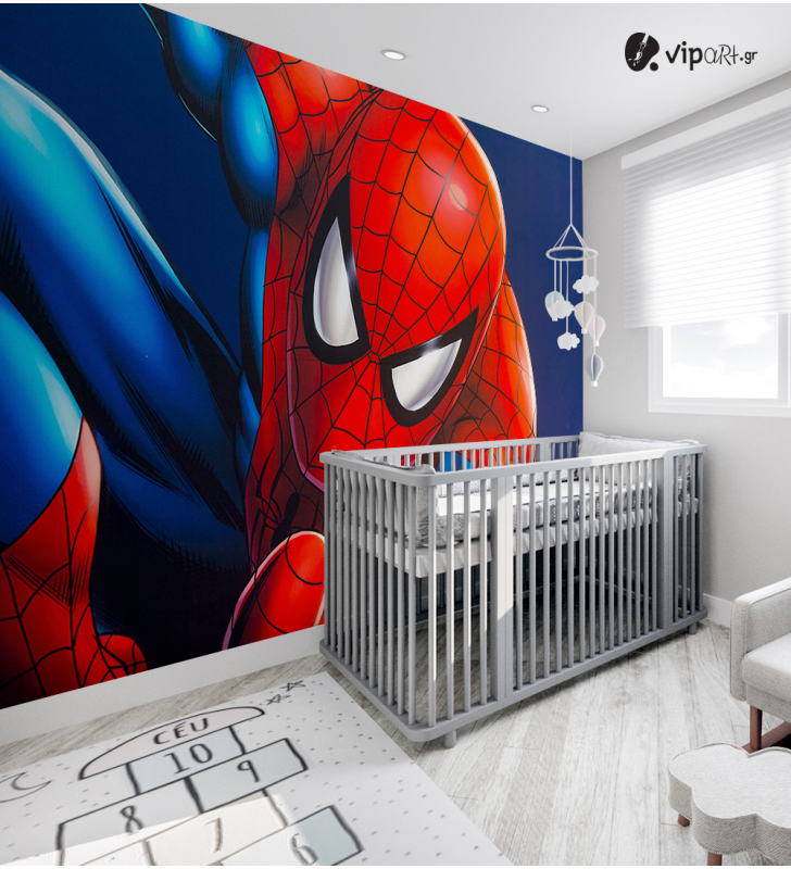 Αυτοκόλλητη Ταπετσαρία Τοίχου για Παιδικό Δωμάτιο με παιδικούς ήρωες Spiderman