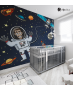 Αυτοκόλλητη Ταπετσαρία Τοίχου για Παιδικό Δωμάτιο με Αστροναύτη Πλανήτες