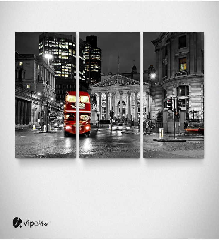 Καμβάς Τρίπτυχος Πίνακας Red Bus London