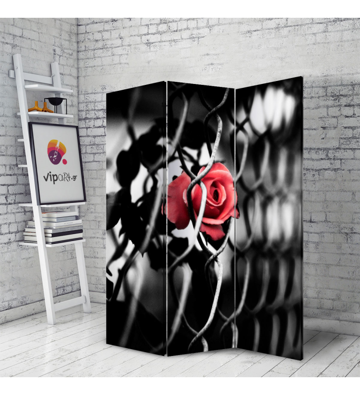 Διακοσμητικό Παραβάν Μαύρο - Τριαντάφυλλο