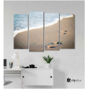 Πίνακας Καμβάς Τετράπτυχος Θάλασσα & Άμμος