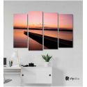 Πίνακας Καμβάς Τετράπτυχος Sunset View -  Ηλιοβασίλεμα