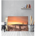 Πίνακας Καμβάς Ηλιοβασίλεμα Βουνό Χιόνι