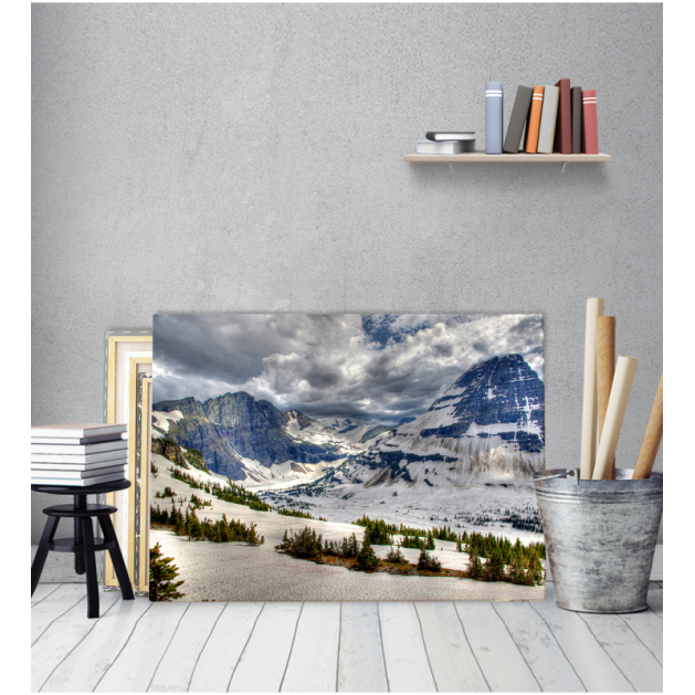 Πίνακας Καμβάς Χιονισμένη Πλαγιά - Βουνό