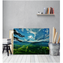 Πίνακας Καμβάς Πράσινες Πλαγιές Και Σύννεφα