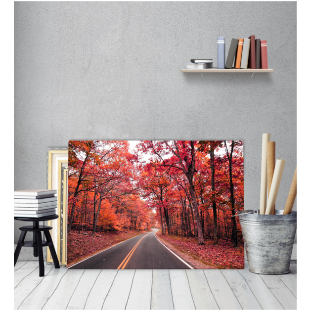 Πίνακας Καμβάς Δρόμος Σε Κόκκινο Δάσος