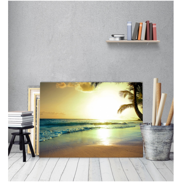 Πίνακας Καμβάς Τοπίο Θάλασσα και Ήλιος