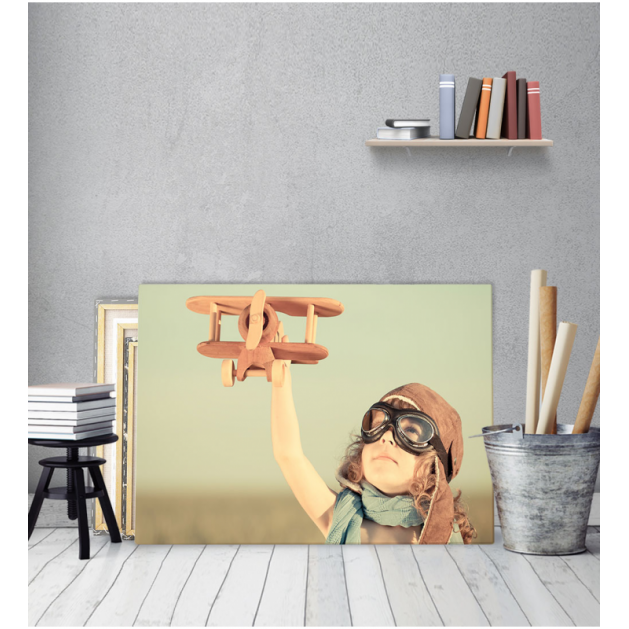 Πίνακας Καμβάς Vintage Παιδάκι Αεροπόρος